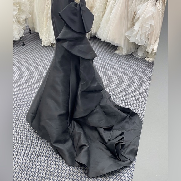 Black Formal Dress with illusion back & train - Picture 8 of 9